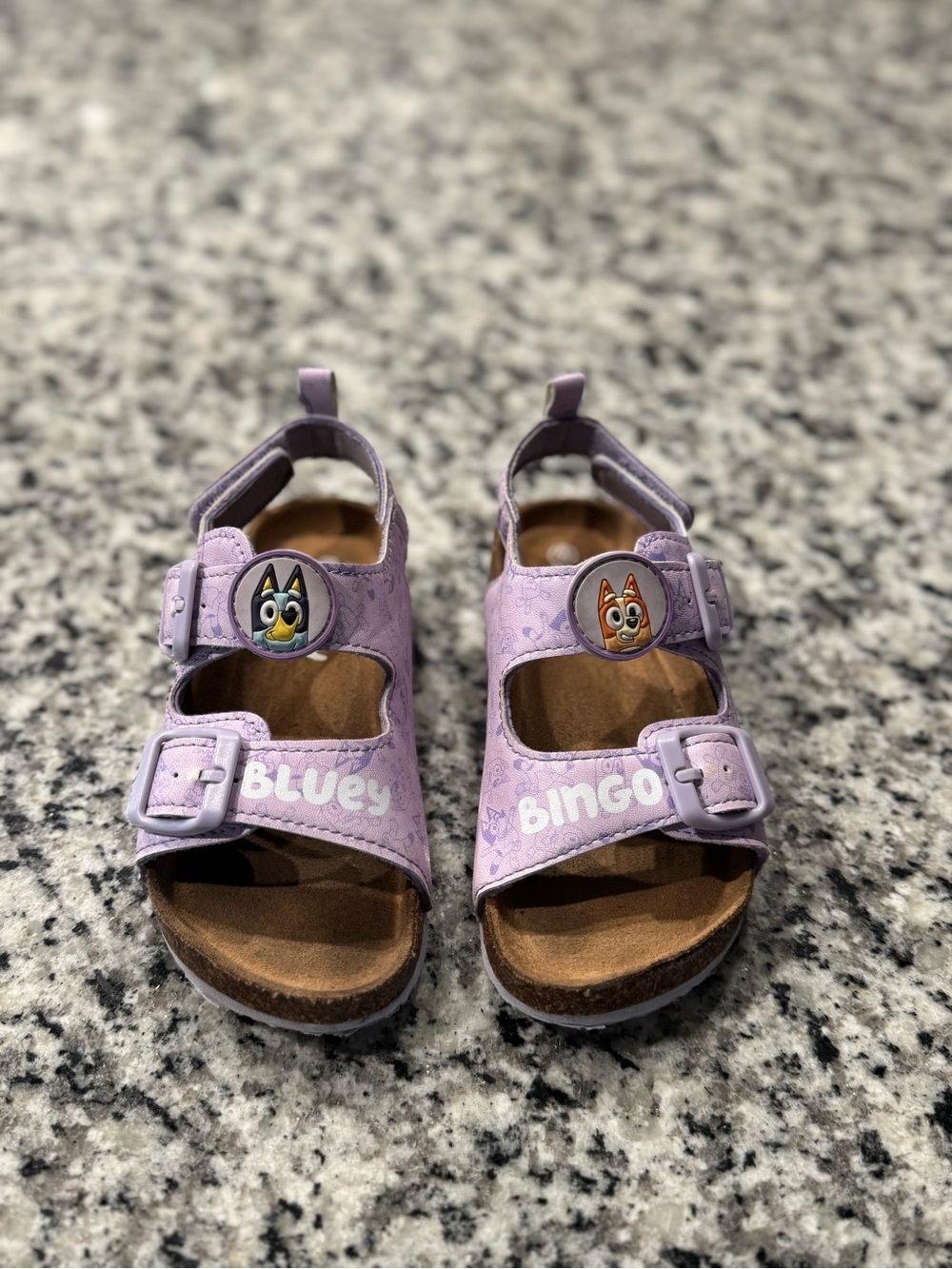 Lilac Kids Open-Toe Sandals with Bluey & Bingo Accents